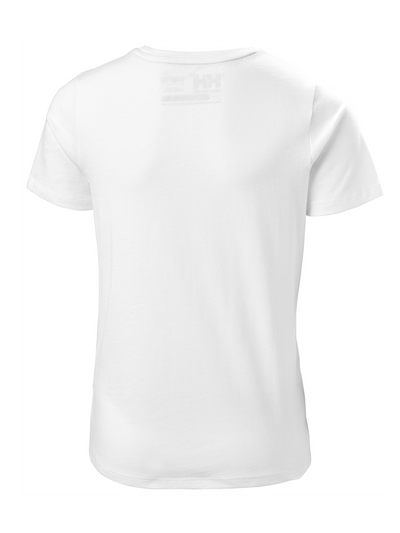 Helly Hansen Junior logo t-paita värissä White takaa kuvattuna