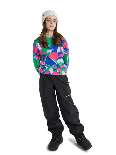 Burtonin mustat lasten Melter Plus 2 L -lumilautailuhousut lapsen päällä edestä kuvattuna