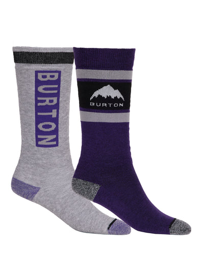 Burtonin lasten Weekend Midweight -laskettelusukat 2 parin pakkauksessa Imperial Purple -sävyssä, kuva vuoresta