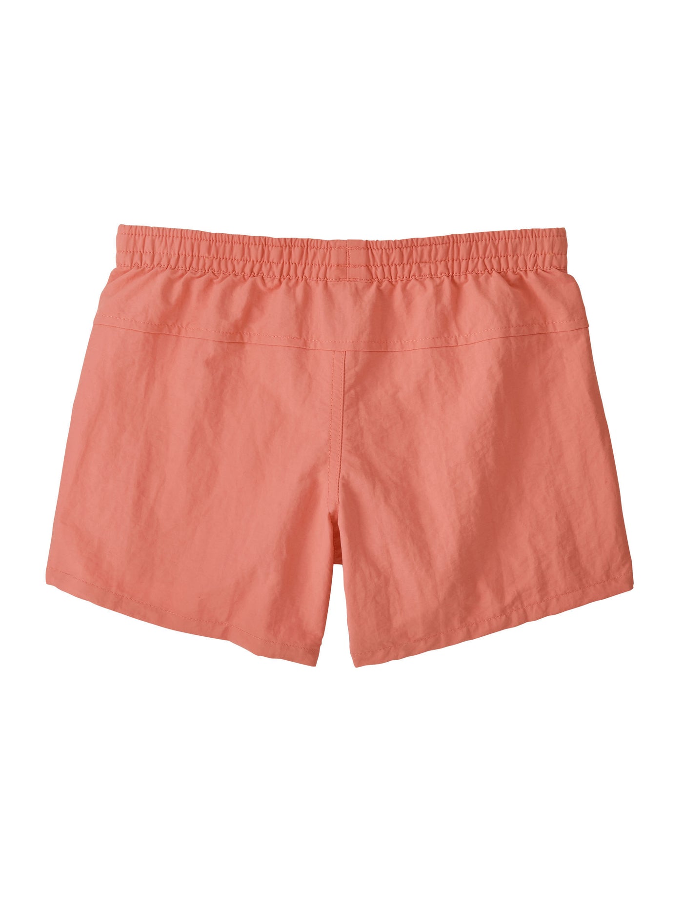 Patagonian lasten Baggies 4" shortsit Peak Pink -sävyssä takaa kuvattuna