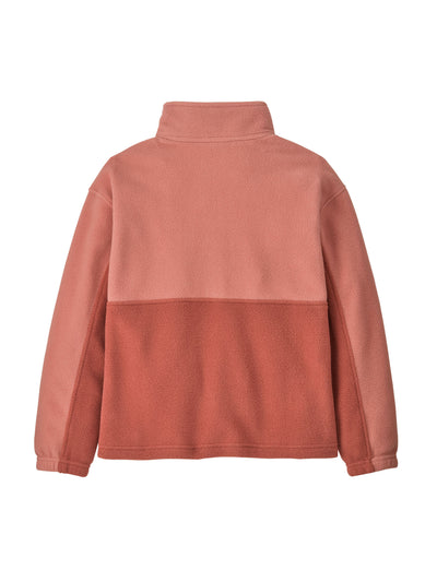 Patagonian lasten Microdini 1/2 Zip Fleecepusero Potters Red -sävyssä takaa kuvattuna