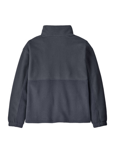 Patagonian lasten Microdini 1/2 Zip Fleecepusero Smolder Blue -sävyssä takaa kuvattuna