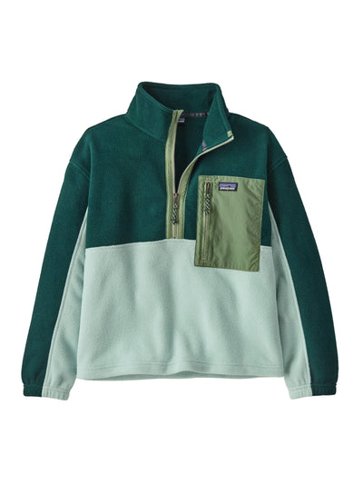 Patagonian lasten Microdini 1/2 Zip Fleecepusero Virtually Blue -sävyssä edestä kuvattuna