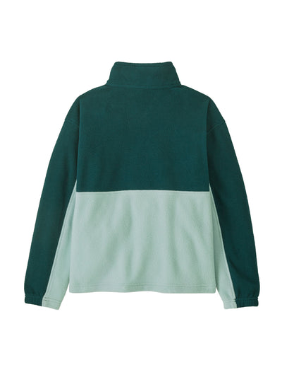 Patagonian lasten Microdini 1/2 Zip Fleecepusero Virtually Blue -sävyssä takaa kuvattuna
