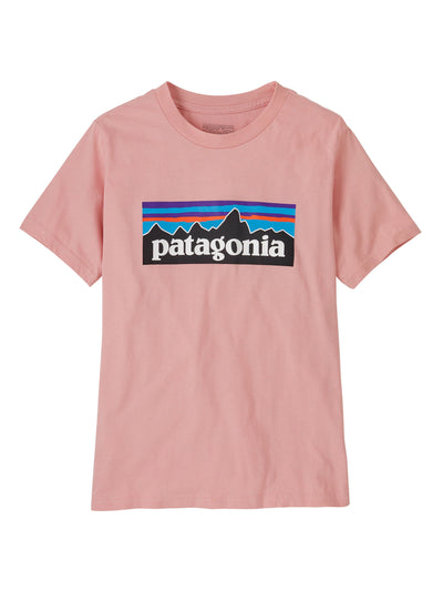 Lasten Patagonian P-6 logo t-paita Mallow Pink -sävyssä