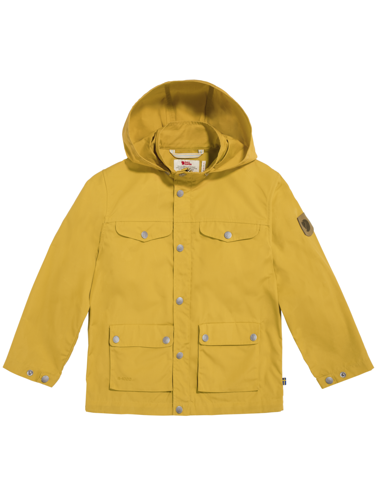 Fjällrävenin lasten ja nuorten Kids Greenland G-1000 takki  värissä Mustard Yellow 
