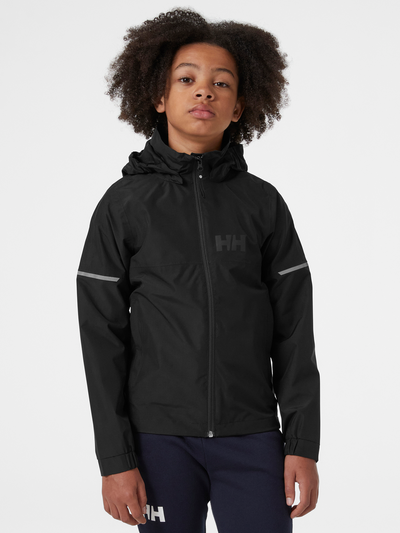 Helly Hansen Junior Active 2.0 takki värissä Black pojan päällä edestä kuvattuna