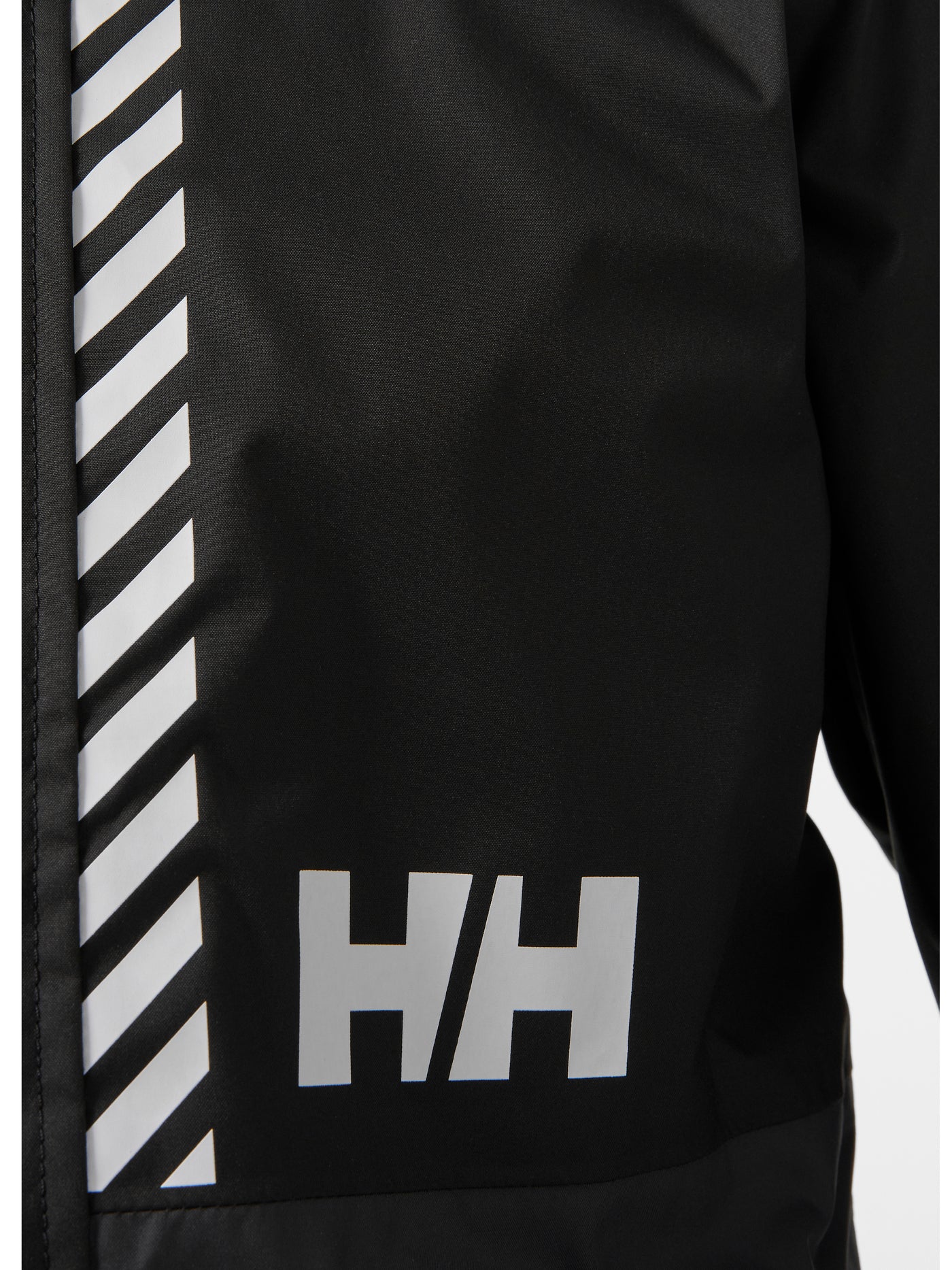Helly Hansen Junior Active Stripe musta takki värissä Black yksityiskohta lähikuva