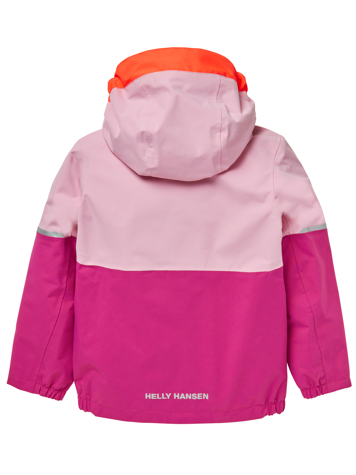 Helly Hansen K Sogn lasten takki värissä Pink Sorbet takaa kuvattuna