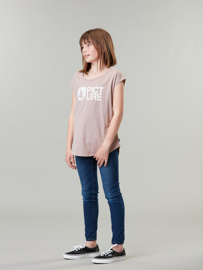 Picture Organicin lasten ja nuorten t-paita värissä Deauville mauve tytön päällä sivuttain kuvattuna