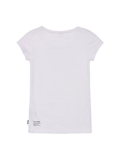 Picture Organicin tyttöjen Basement t-paita vaalean liilassa sävyssä takaa kuvattuna