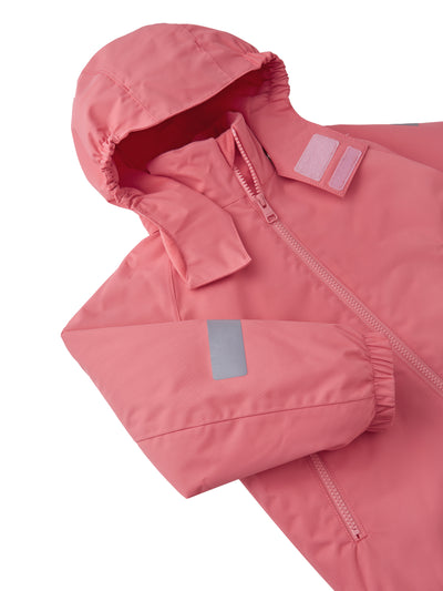Reima Reili toppatakki värissä Pink Coral lähikuva takin yläosasta