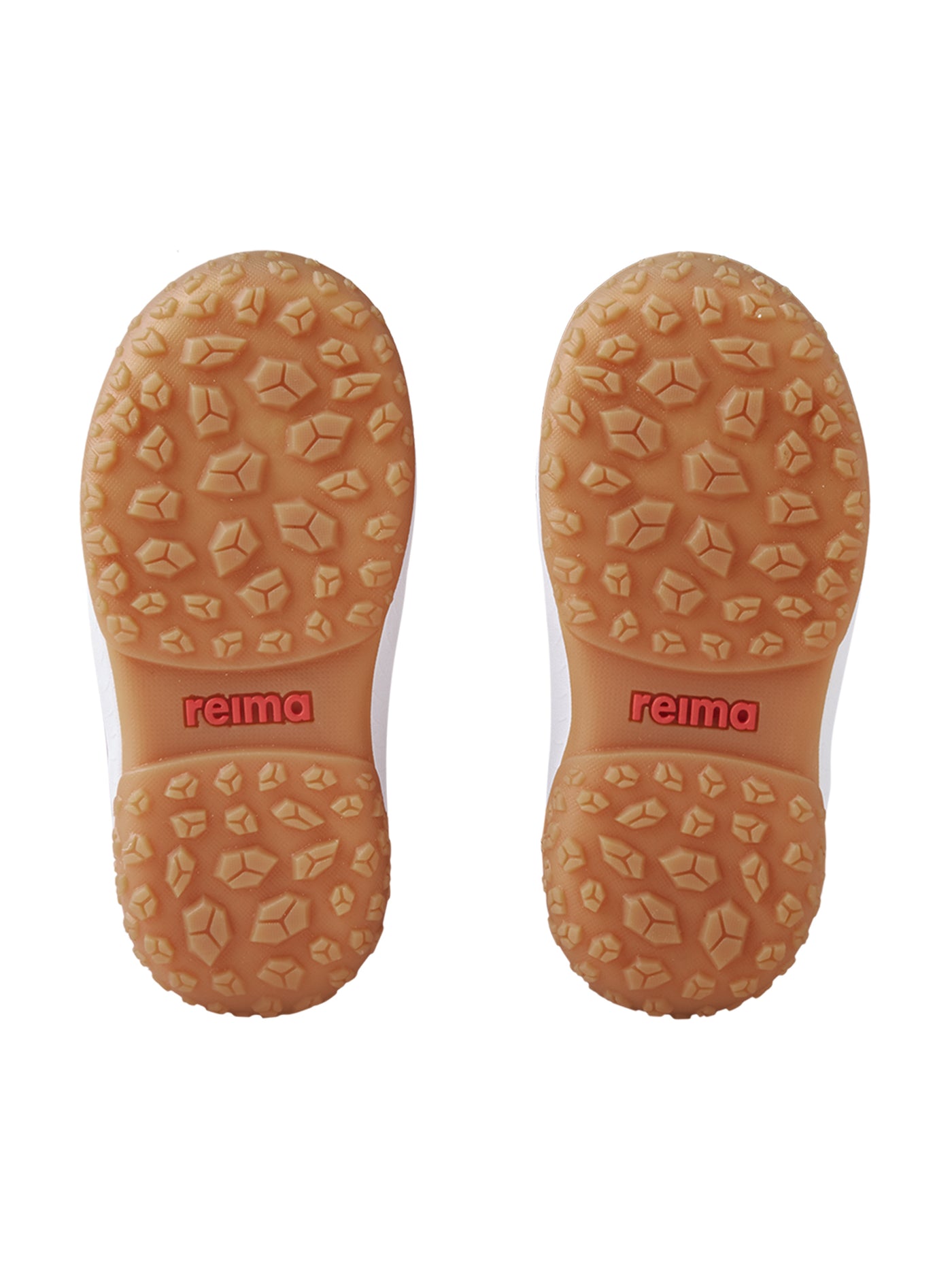 Reiman keltaiset vedenpitävät Samooja-talvikengät kengänpohjat kuvattuna