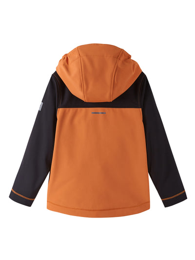 Reiman Sipoo Softshell-takki oranssin sävyssä takaa kuvattuna