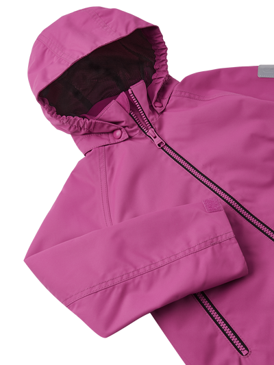 Reima Soutu lasten Reimatec takki värissä Magenta purple lähikuva yksityiskohdista