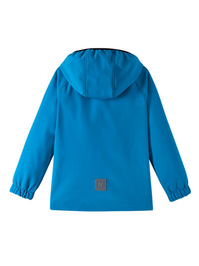 Reima Vantti lasten softshell takki takaa värissä True Blue